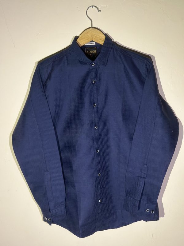 Navy Blue Cotton Shirt - Image 2
