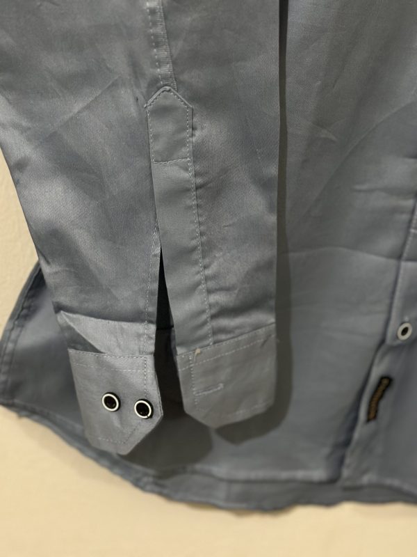 Navy Cotton Shirt (Shiny Fabric) - Image 3