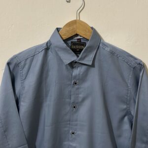 Navy Cotton Shirt (Shiny Fabric)